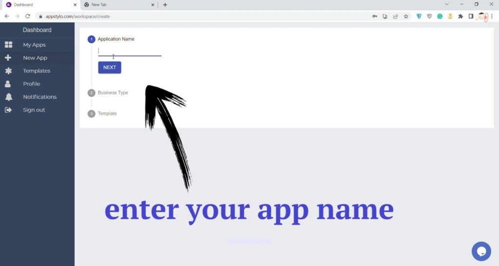 enter your app name